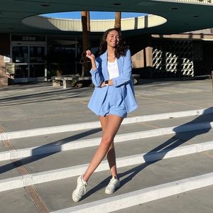 Kittenish Blazer Shorts Set